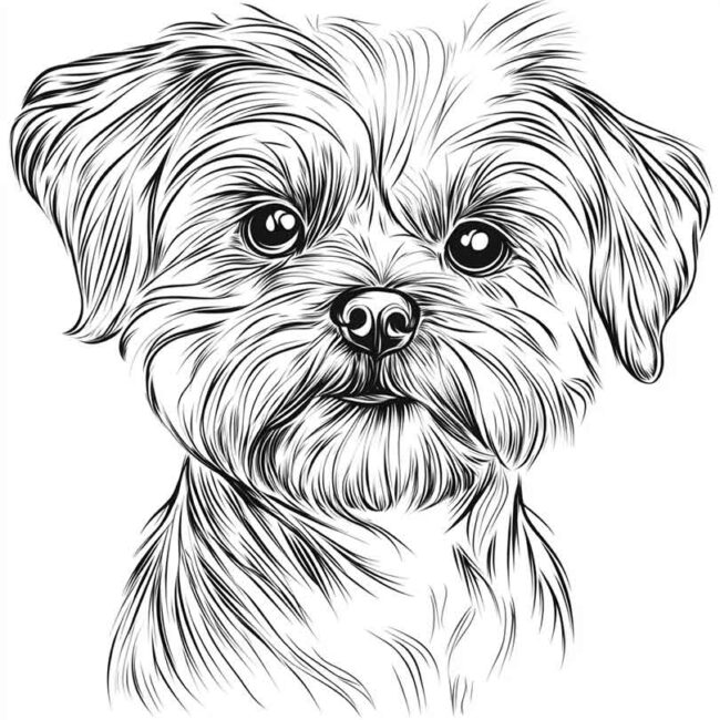 desenhos de cachorro maltes para imprimir e colorir pintar png 12