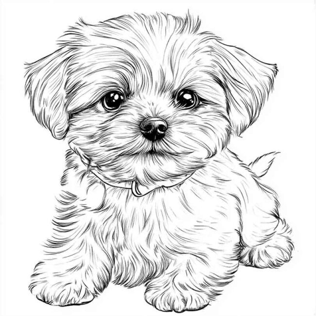 desenhos de cachorro maltes para imprimir e colorir pintar png 14