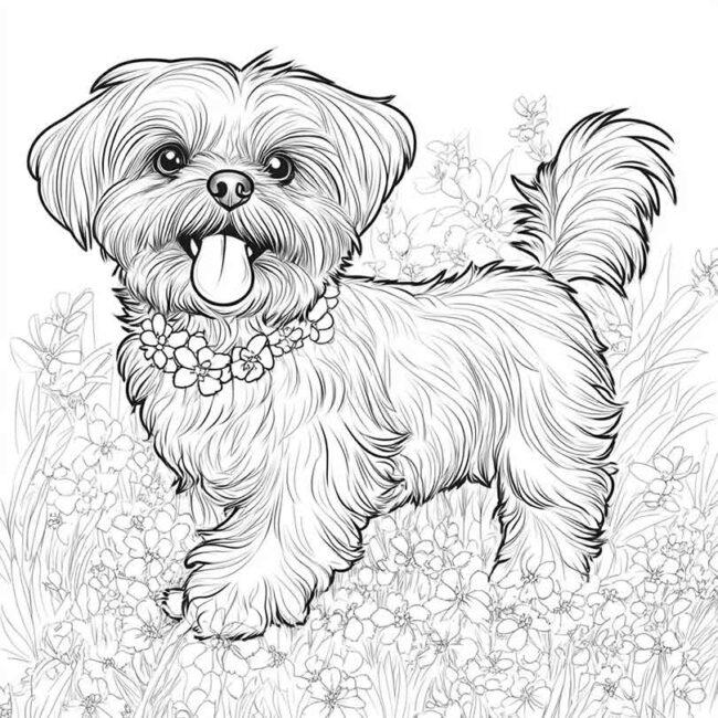 desenhos de cachorro maltes para imprimir e colorir pintar png 2