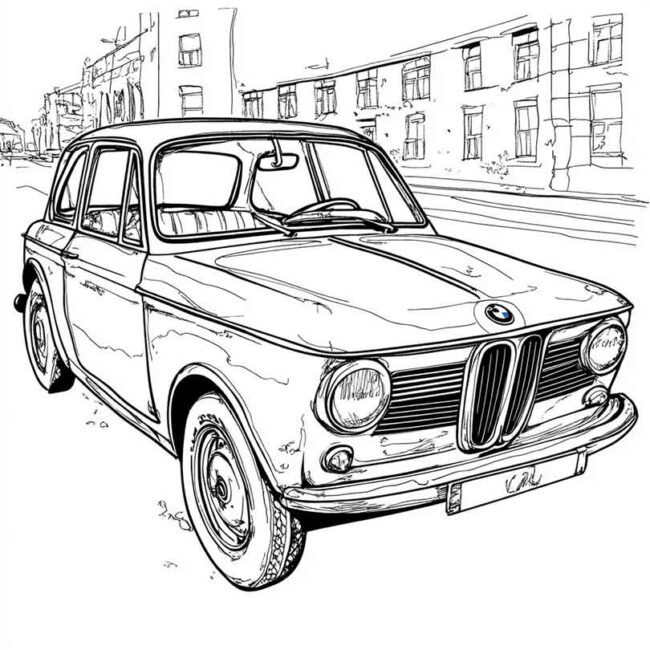 desenhos de bmw antiga para imprimir e colorir pintar png 5