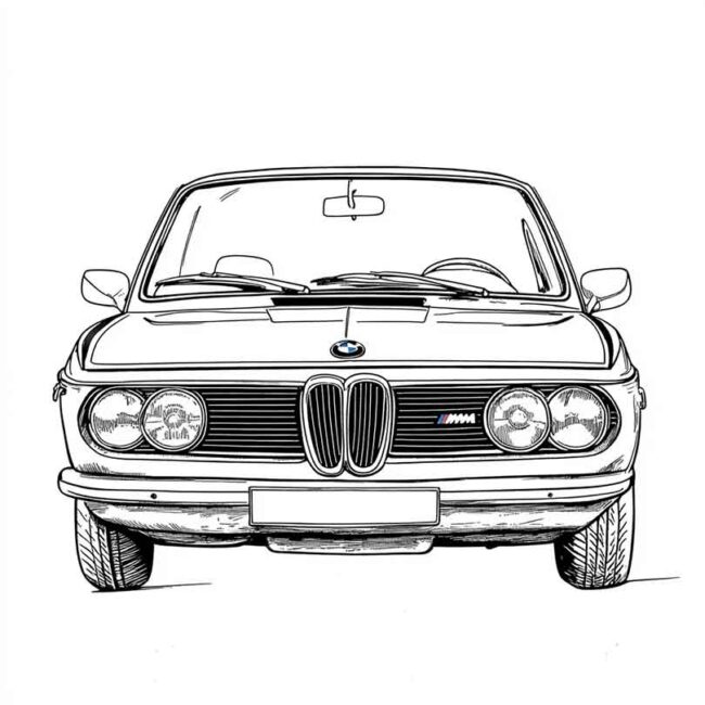 desenhos de bmw antiga para imprimir e colorir pintar png 7
