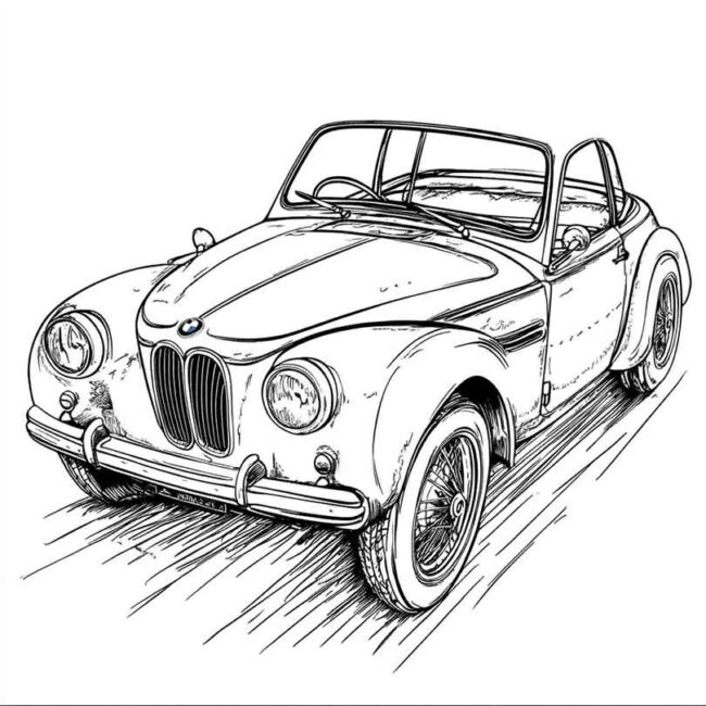 desenhos de bmw antiga para imprimir e colorir pintar png 6