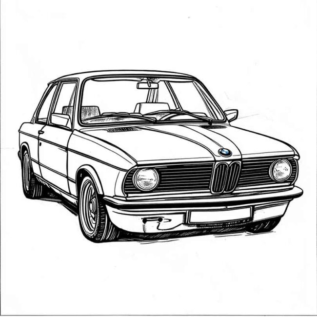 desenhos de bmw antiga para imprimir e colorir pintar png 15