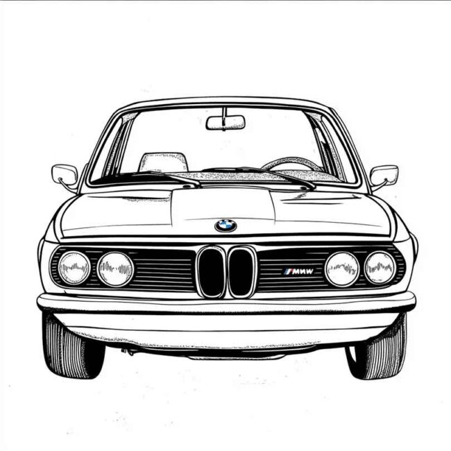 desenhos de bmw antiga para imprimir e colorir pintar png 10