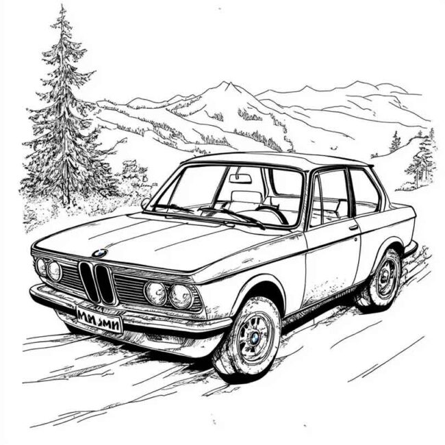 desenhos de bmw antiga para imprimir e colorir pintar png 17