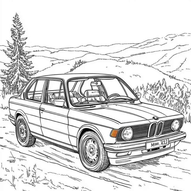 desenhos de bmw antiga para imprimir e colorir pintar png 22