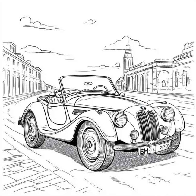 desenhos de bmw antiga para imprimir e colorir pintar png 4