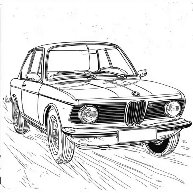 desenhos de bmw antiga para imprimir e colorir pintar png 1