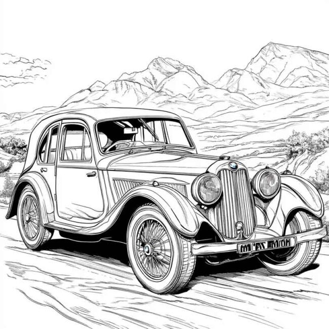 desenhos de bmw antiga para imprimir e colorir pintar png 2