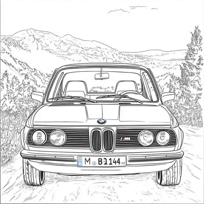desenhos de bmw antiga para imprimir e colorir pintar png 23