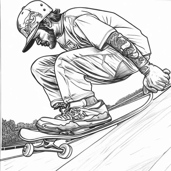 Desenhos de Bob Burnquist para Imprimir e Colorir 8