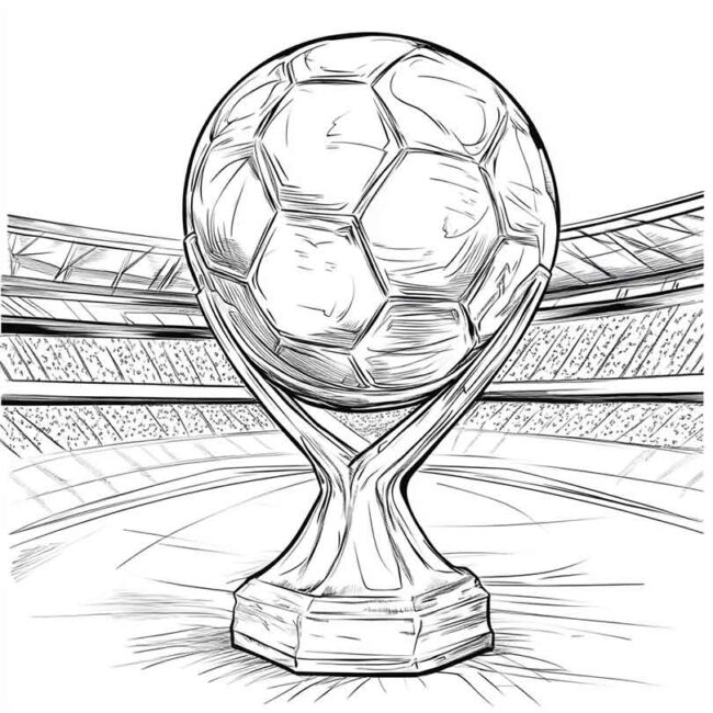 Desenhos de Taca da Champions para Imprimir e Colorir 2
