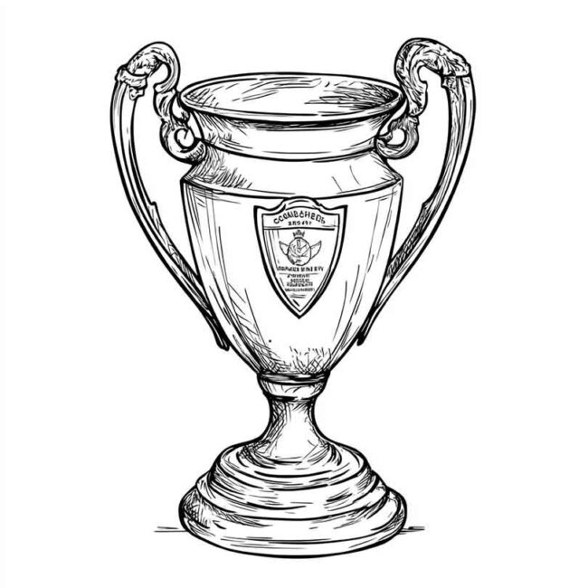 Desenhos de Taca da Champions para Imprimir e Colorir 1