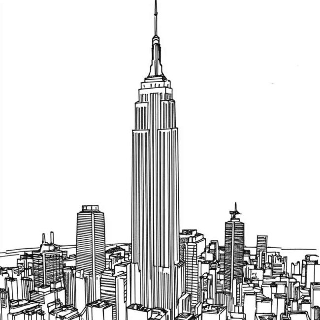 Desenhos de Empire State para Imprimir e Colorir 8 Desenhos de Empire State para Imprimir e Colorir 8