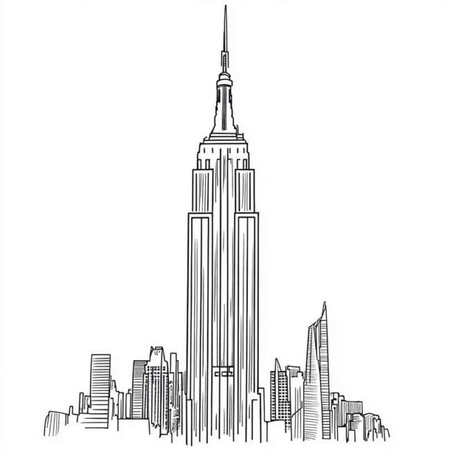 Desenhos de Empire State para Imprimir e Colorir 16 Desenhos de Empire State para Imprimir e Colorir 16