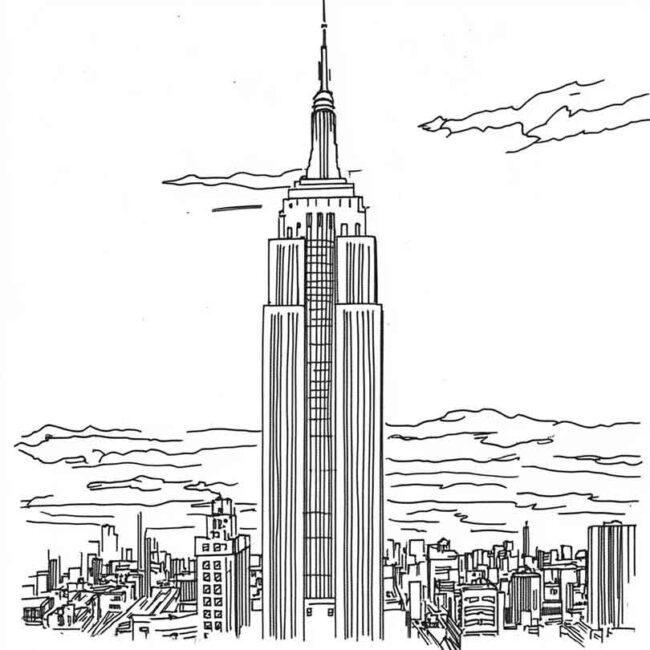 Desenhos de Empire State para Imprimir e Colorir 6 Desenhos de Empire State para Imprimir e Colorir 6