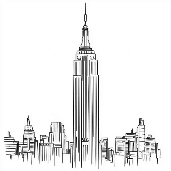 Desenhos de Empire State para Imprimir e Colorir 13 Desenhos de Empire State para Imprimir e Colorir 13