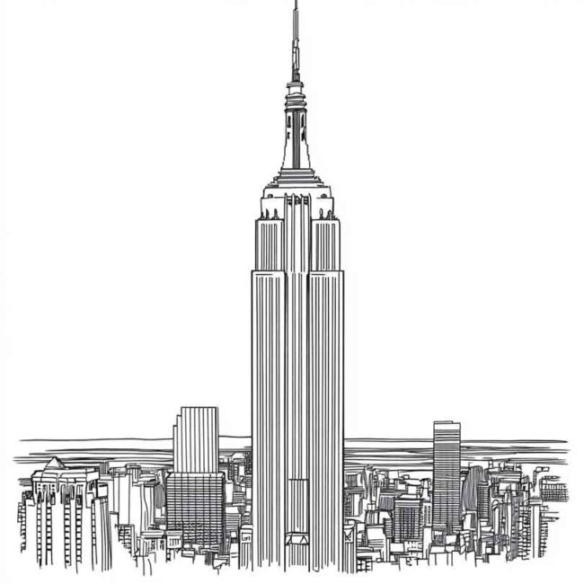 Desenhos de Empire State para Imprimir e Colorir 11 Desenhos de Empire State para Imprimir e Colorir 11