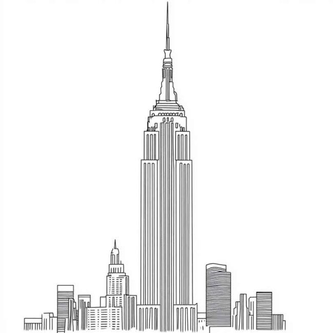 Desenhos de Empire State para Imprimir e Colorir 15 Desenhos de Empire State para Imprimir e Colorir 15