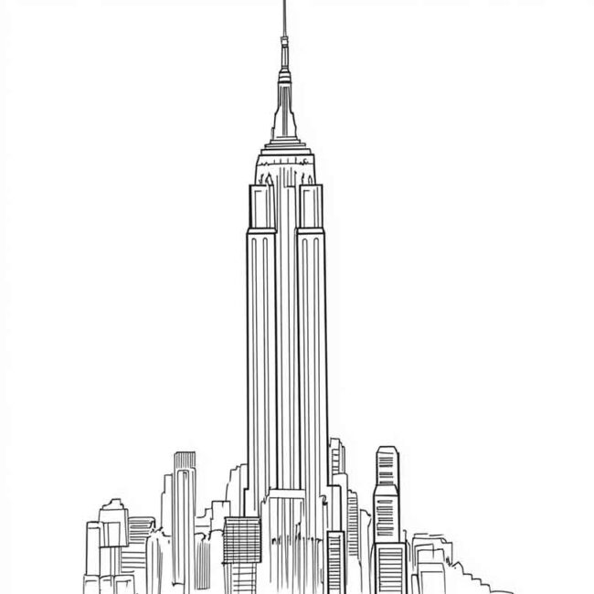 Desenhos de Empire State para Imprimir e Colorir 14 Desenhos de Empire State para Imprimir e Colorir 14