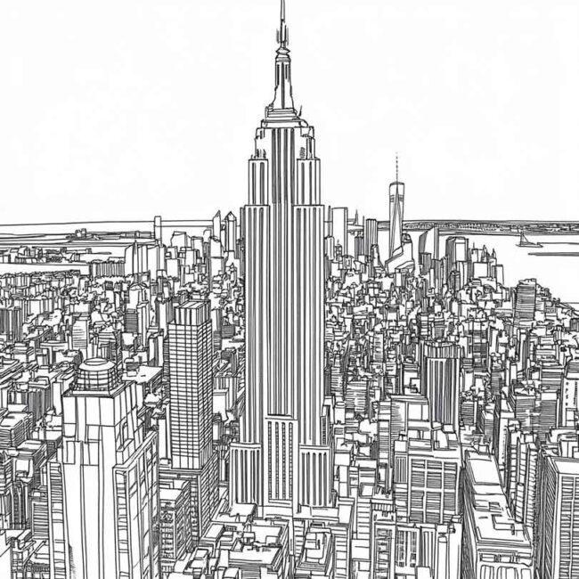 Desenhos de Empire State para Imprimir e Colorir 2 Desenhos de Empire State para Imprimir e Colorir 2