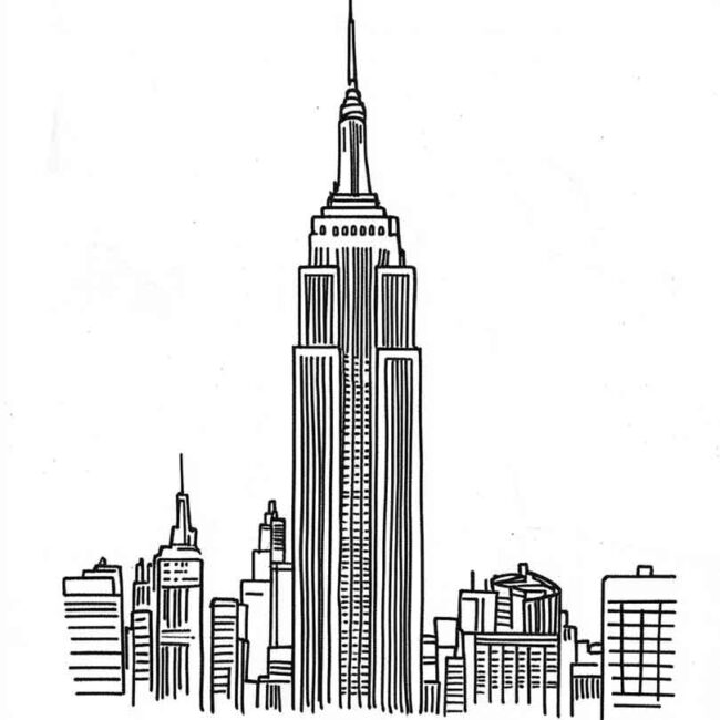 Desenhos de Empire State para Imprimir e Colorir 10 Desenhos de Empire State para Imprimir e Colorir 10