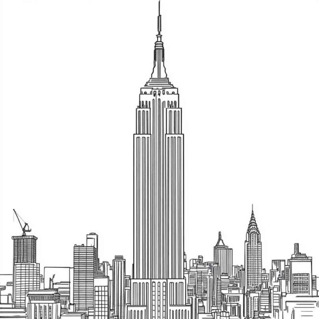 Desenhos de Empire State para Imprimir e Colorir 12 Desenhos de Empire State para Imprimir e Colorir 12