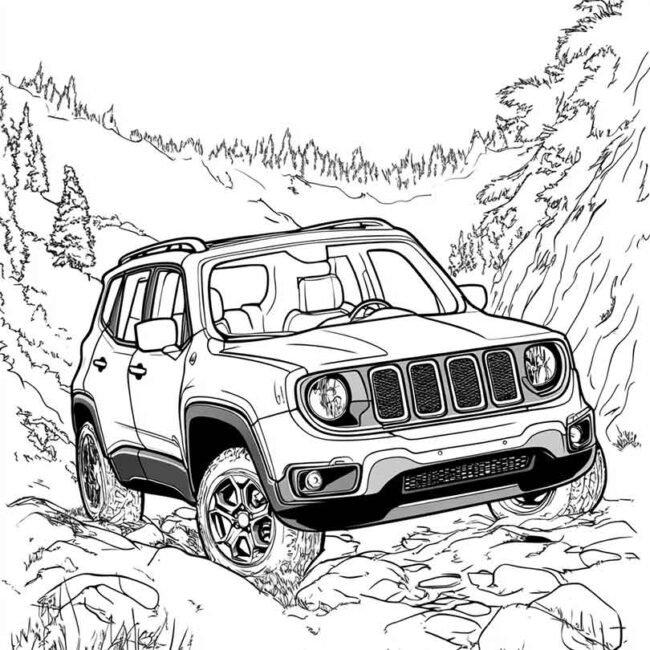 Desenhos de Jeep Renegade para Imprimir e Colorir 9