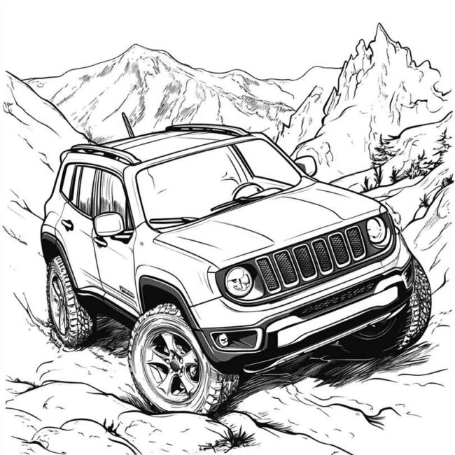 Desenhos de Jeep Renegade para Imprimir e Colorir 7