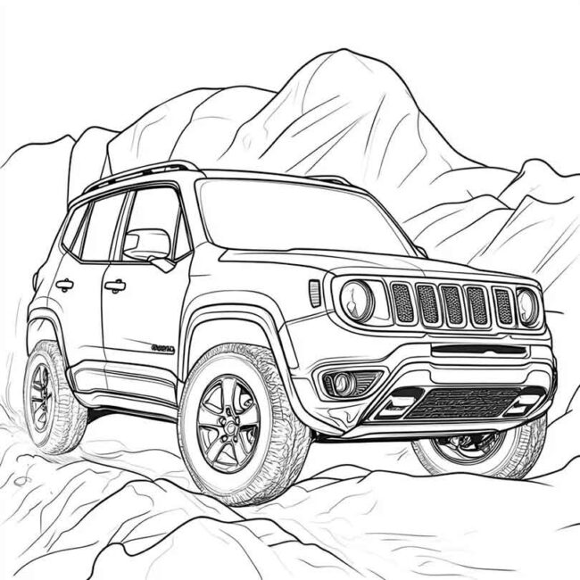 Desenhos de Jeep Renegade para Imprimir e Colorir 18