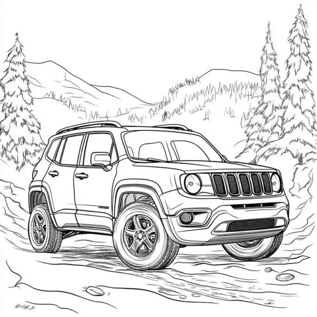 Desenhos de Jeep Renegade para Imprimir e Colorir 14