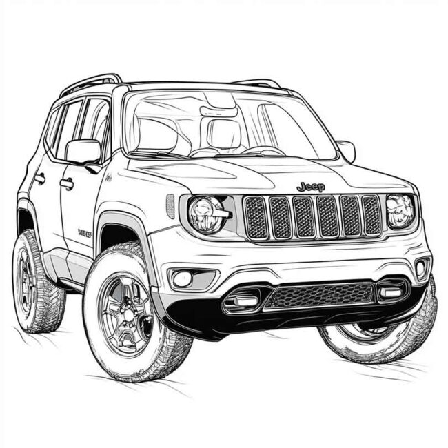 Desenhos de Jeep Renegade para Imprimir e Colorir 20