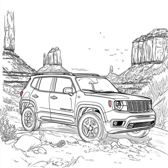 Desenhos de Jeep Renegade para Imprimir e Colorir 23