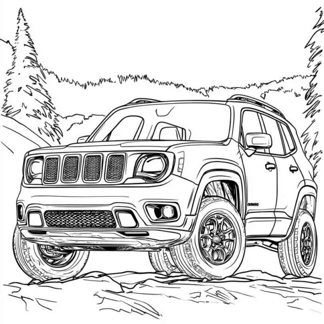 Desenhos de Jeep Renegade para Imprimir e Colorir 17