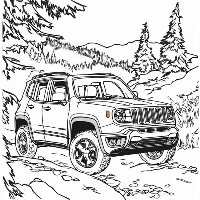 Desenhos de Jeep Renegade para Imprimir e Colorir 3