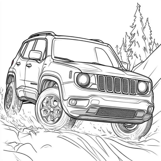 Desenhos de Jeep Renegade para Imprimir e Colorir 12