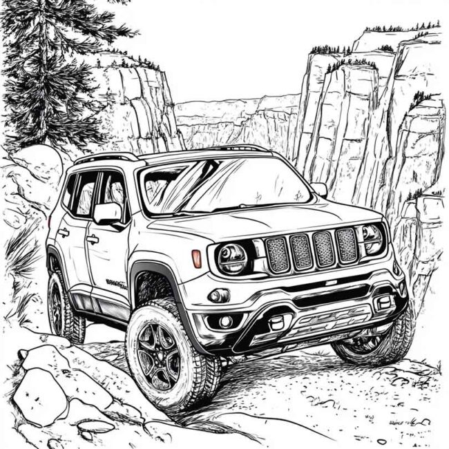 Desenhos de Jeep Renegade para Imprimir e Colorir 2