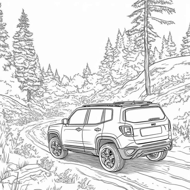 Desenhos de Jeep Renegade para Imprimir e Colorir 24