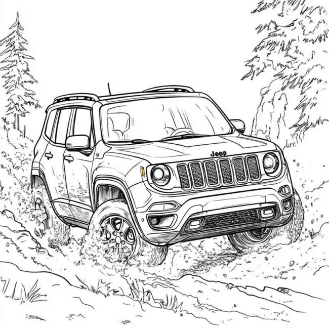Desenhos de Jeep Renegade para Imprimir e Colorir 4
