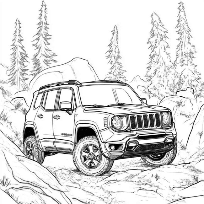 Desenhos de Jeep Renegade para Imprimir e Colorir 1