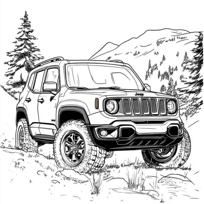 Desenhos de Jeep Renegade para Imprimir e Colorir 11