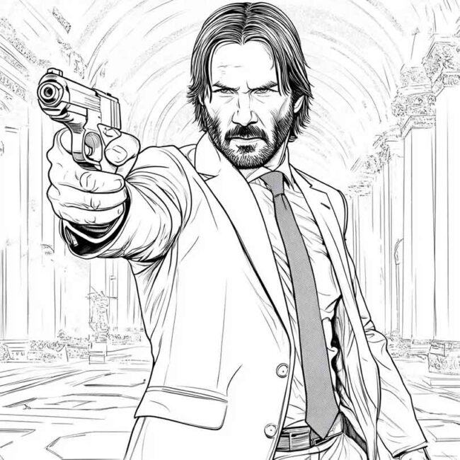 Desenhos de John Wick para Imprimir e Colorir 8