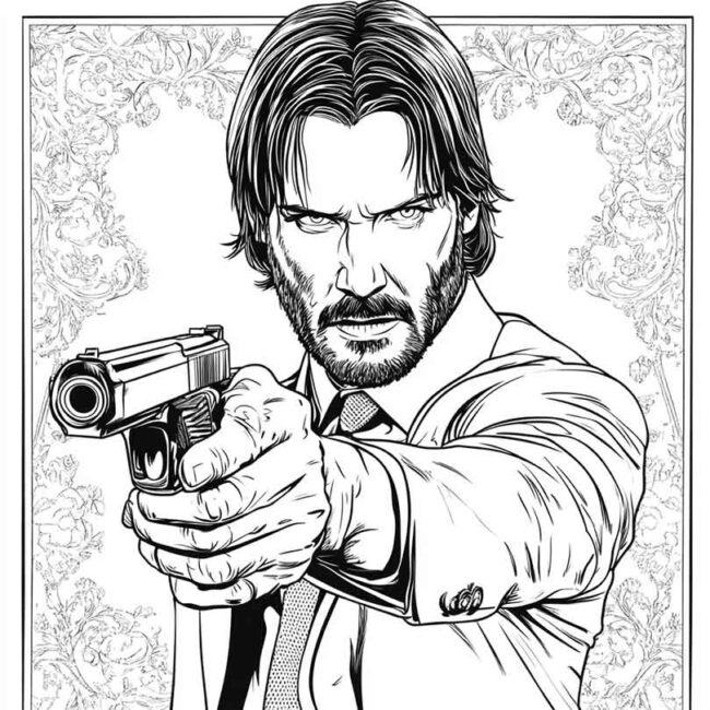 Desenhos de John Wick para Imprimir e Colorir 9