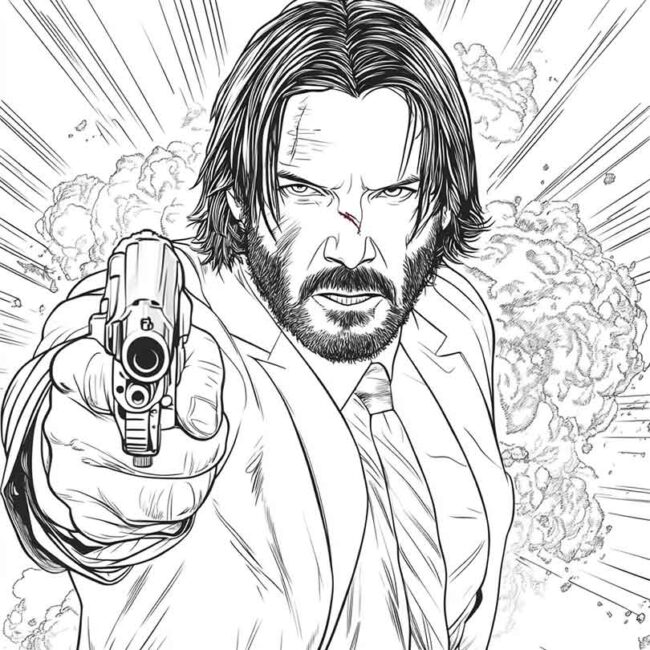 Desenhos de John Wick para Imprimir e Colorir 6