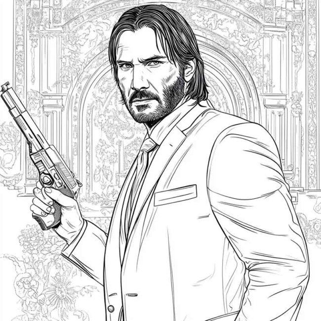 Desenhos de John Wick para Imprimir e Colorir 4