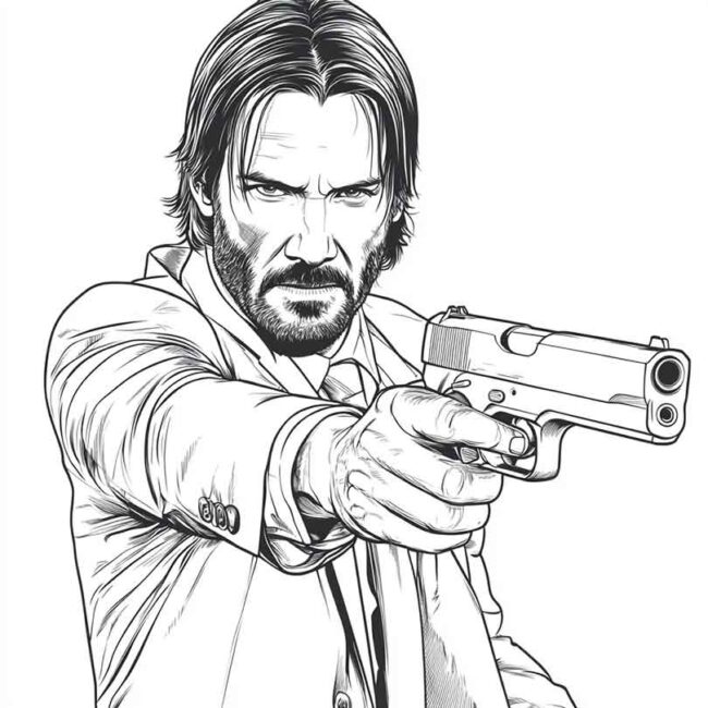 Desenhos de John Wick para Imprimir e Colorir 27