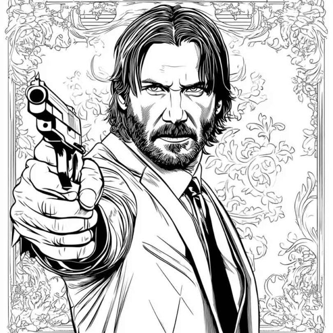 Desenhos de John Wick para Imprimir e Colorir 7