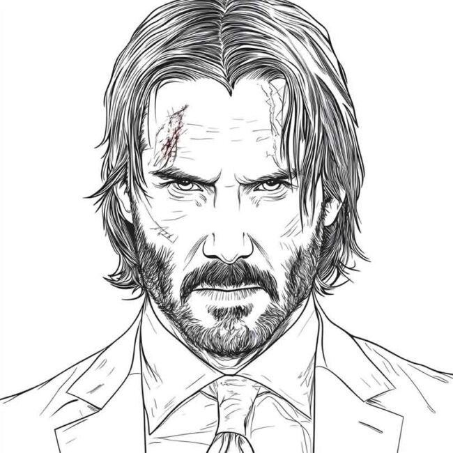 Desenhos de John Wick para Imprimir e Colorir 25