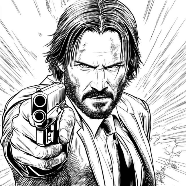 Desenhos de John Wick para Imprimir e Colorir 5