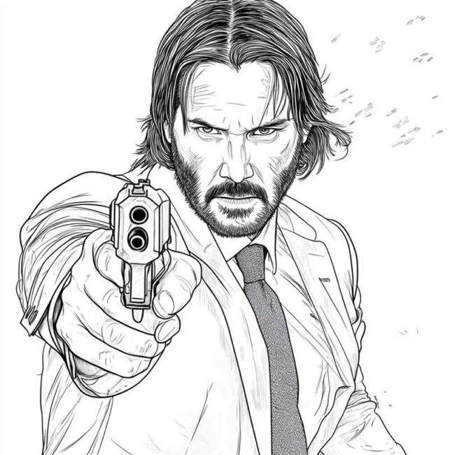 Desenhos de John Wick para Imprimir e Colorir 1